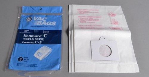 Kenmore 5055&50558 Single Wall Vacuum Bags,Panasonic Style C-5 Bags