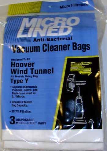 Type Y Hoover Vacuum Cleaner Replacement Bag (3 Pack) by Hoover