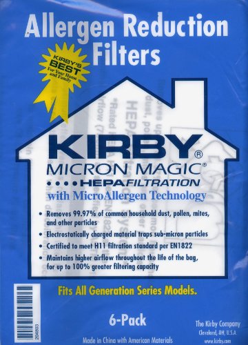 Kirby Allergen Reduction Filters, 204811 (6 pack)(Packaging may vary)