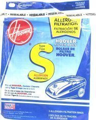 Hoover Type S Allergen Back (3-Pack), 4010100S