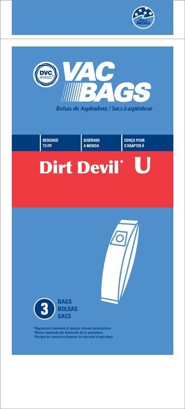 Sacchetti Per Aspirapolvere Dirt Devil Tipo U Microfresh - Confezione Da 3 (Modello 3920750001)