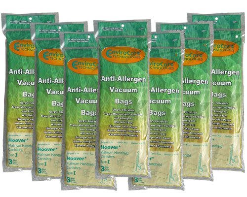 21 Hoover Type I #AH10005 Platinum Canister Vacuum Cleaner Allergen HEPA Bag A891, 985059002, AH10005, SH10000, SH10000RM, UH30010COM, UH30010CCA