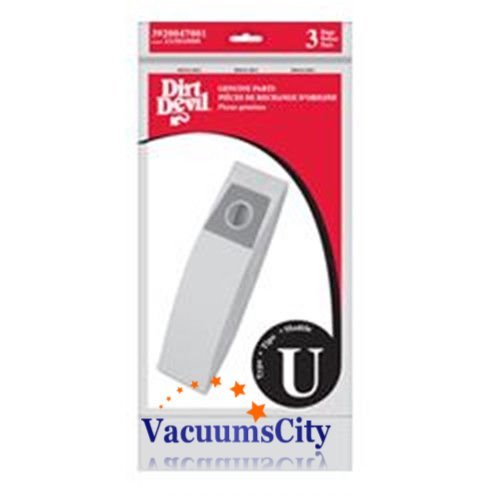 Dirt Devil Type U 3 Pak Vacuum Bags - 3920047001,white