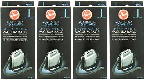 Hoover Type I HEPA Bag, AH10005 (4 Packs of 2: Total 8 bags)