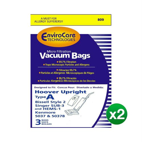 EnviroCare Replacement Vacuum Bag For 5037 / 809 / Style A (2 Pack)