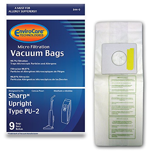 EnviroCare Micro Filtration Staubsaugerbeutel fr Sharp pu-2Pfosten 9Pack