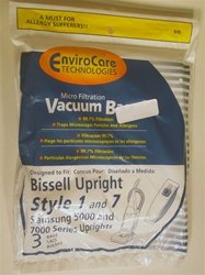 3 EnviroCare Replacement Vacuum Bags for Bissell Style 1, 4 & 7 Samsung 5000 7000 Uprights #30861