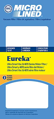 DVC 3 Pack Eureka Ultra Smart Vac Motor Filter Fits 4870 Series, Compatible with Part # 70082
