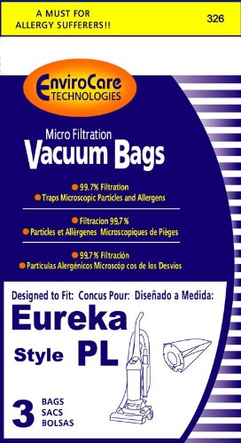Generic Package of 3 Replacement Eureka Paper Bag, Style PL 4750 Upright