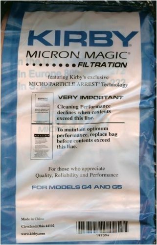 Kirby Bags for G4, G5, and Gsix, 197394, 9-Pack, Genuine Micron Magic (3 Bags)
