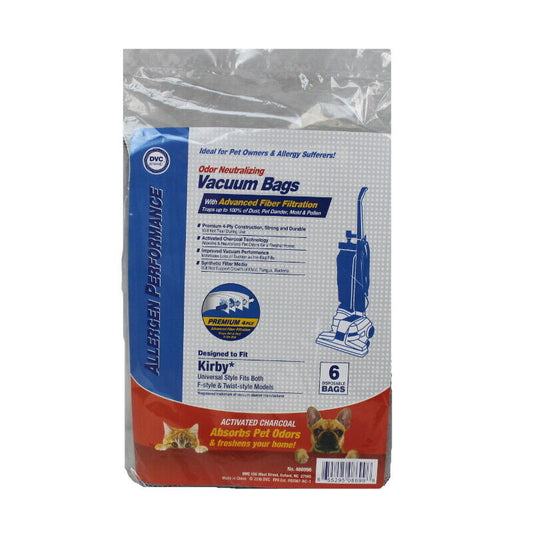 DVC Kirby Style F Odor Neutralizing HEPA Vacuum Cleaner Bags Made in USA [ 3 Bags ]