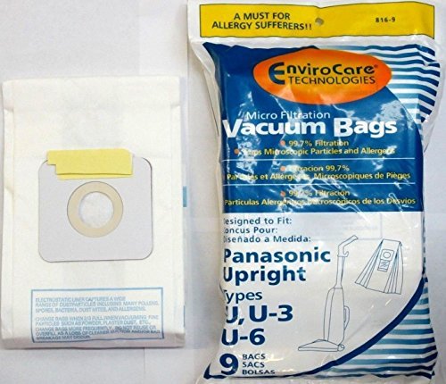 EnviroCare Replacement Micro Filtration Vacuum Cleaner Dust Bags made to fit Panasonic Types U, U-3, U-6-18 bags