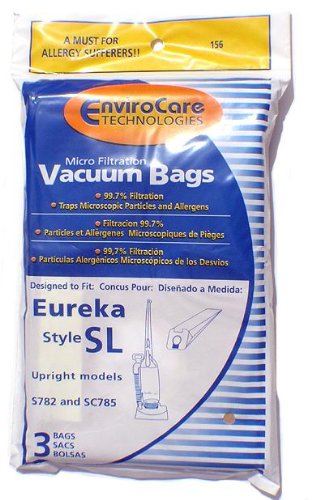 EnviroCare Replacement Micro Filtration Vacuum Cleaner Dust Bags Compatible with Eureka Electrolux Sanitaire Style SL Upright Models S782 and SC785 3 pack