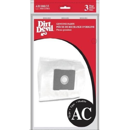 Dirt Devil Type AC Vacuum Bags (3-Pack), AD10035,White