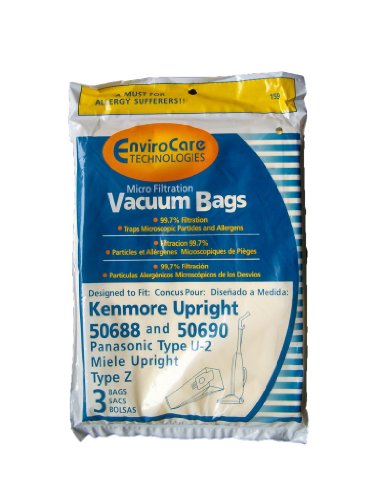 75 Kenmore Sears 50688/50690 U Vacuum Bags, Upright, Canister, Panasonic U-2, Miele Z, Sanyo PU-1 Vacuum Cleaners, MC-117PF, MC-E400, S170i, S170 - S179, S185, S300, SC-A or SC-U