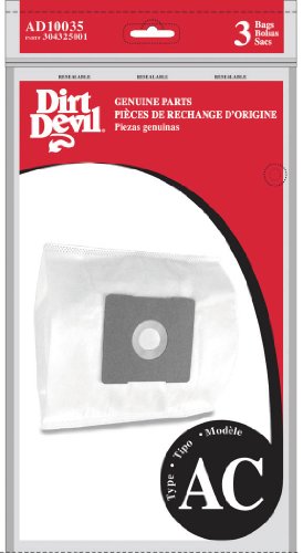 Dirt Devil Type AC Vacuum Bags (3-Pack), AD10035,White