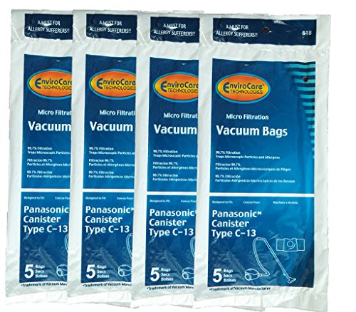 20 Panasonic Type C-13 Canister Anti-Allergen Vacuum Cleaner Bags AMC-S5EP