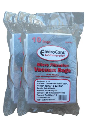 EnviroCare 20 Windsor 10 Quart 68075 Backpack Vacuum Cleaner Bags