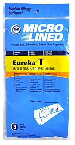 DVC Micro Lined Eureka T 970 and 980 Canister Series Vacuum Bags