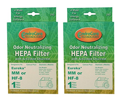 (2) Eureka Sanitaire w/activated Charcoal MM Mighty Mite HEPA HF8 Vacuum Filter, Mighty Mite, Pet Lover, Sanitaire Commercial Canister Vacuum Cleaners, 60666B, 60666A, 60666-6, EUR 60295-6