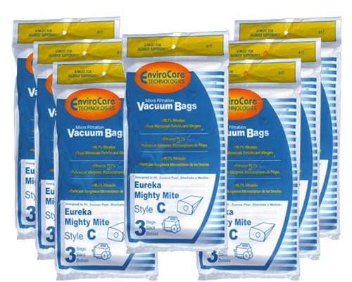 21 Eureka C Allergy Mighty Might canister Vacuum Bags, White Westinghouse, Floorshow Cleaner, Home Cleaning Systm, Commercial Vacuum Cleaners, 52318-12, 57697-12 Filteraire, 54921-10, 54021-10, VIP 9020, 3015B , 3035A, B, C, 3020BE,S3191B , S3191E