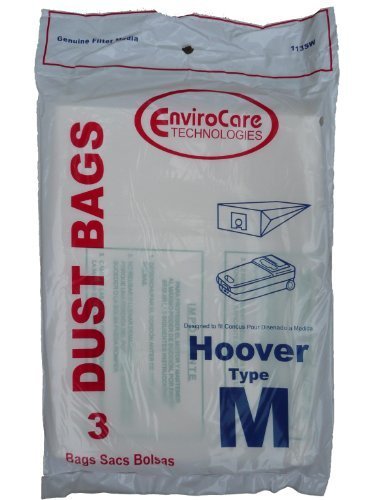 12 Hoover Dimension Canister Type M Vacuum Dust Bags, Fits all Dimension Vacuum Cleaners, HO-4010037M, 4010037M, H4010037M, 4010037, S3273, S3275, S3277, S3471, S3491, S3493, S3623 by EnviroCare