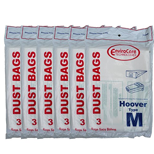 18 Hoover Dimension Canister Type M Vacuum Dust Bags, Fits all Dimension Vacuum Cleaners, HO-4010037M, 4010037M, H4010037M, 4010037, S3273, S3275, S3277, S3471, S3491, S3493, S3623