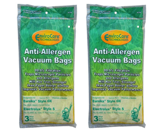 Enviro Eureka & Electrolux Style OX, Sanitaire Style S H10 Allergy HEPA Vacuum Bags 6 pk
