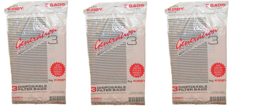 Kirby Vacuum Cleaner Disposable Cloth Paper Bags Genuine Kirby Generation 3 - 9 Pack
