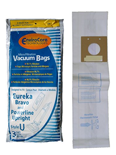 EnviroCare Replacement Vacuum Cleaner Bags Designed to Fit Eureka Style U Bravo Uprights 9 Pack