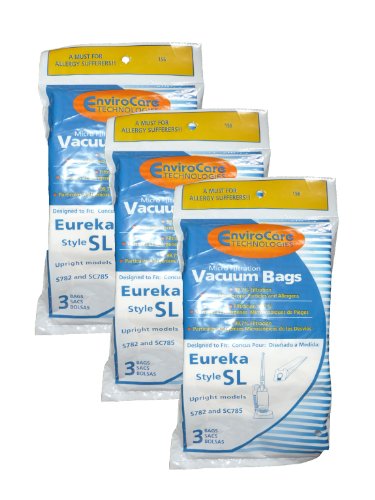 9 Eureka Sanitaire Type SL Vacuum Bag, Commercial Mini Upright Vacuum Cleaners, S782, SC785, S782A, S782A-1, SC785A-1, SC785A, 61125-12, 61125-50, 61125, SC785A