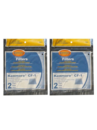 EnviroCare Premium Replacement Vacuum Cleaner Filters made to fit Kenmore Sears Progressive CF1, Progressive & Whispertone, Panasonic Vacuum Cleaners, 86883, 86880, 20-86883, 4 filters