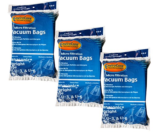 27 Panasonic Type U U3 U6 Upright Vacuum Cleaner Microfiltration Bags
