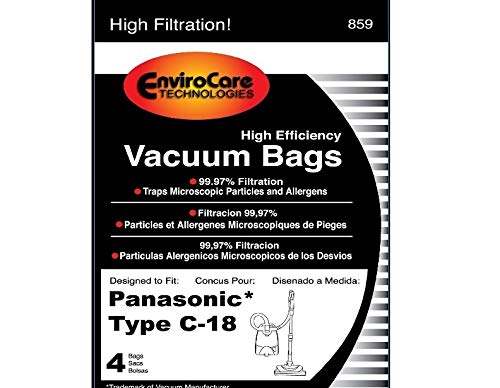 Envirocare. Panasonic C-18 Generic Cloth Vacuum Bags - 4 PK