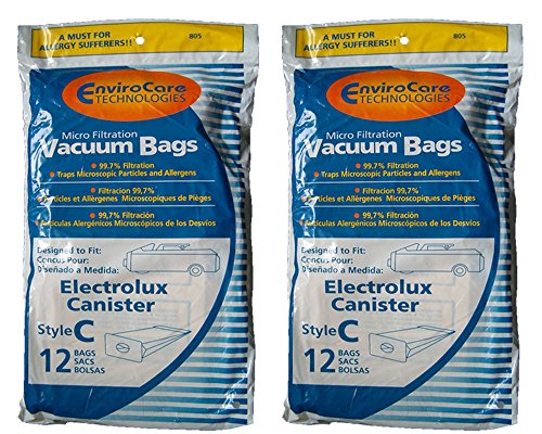 24 Electrolux Allergy Microfiltration Canister Tank Style C Vacuum Bags