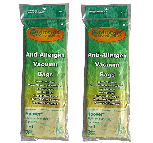Replacement for Hoover Type I AH10005 Platinum Canister Vacuum Cleaner Allergen HEPA Bag A891, 985059002, AH10005, SH10000, SH10000RM, UH30010COM, UH30010CCA (6 Bags)