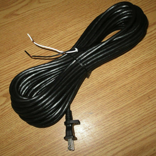 50 Black Fit All 17 Guage 2 Wire Upright Vacuum Cleaner Power Cord w/ Cord Clip