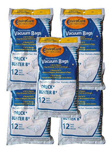 60 Oreck Buster B Allergy canister vacuum bags, Portable Canister Vacuum Cleaner, PKBB12DW, MCV-160,BB-1000-DB