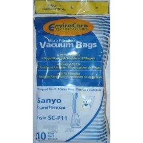 Sanyo SC-P11 EnviroCare Vacuum Cleaner Bags / 10 Pack - Generic for Transformax