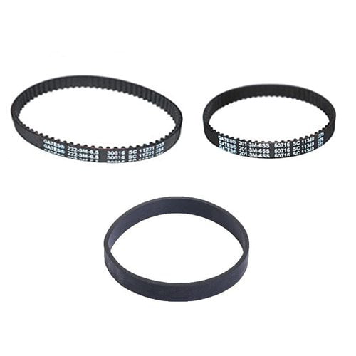 Bissell 1548, 1550, 1551, Serie Pro Heat Revolution Vacuum Cleaner Small and Large Geared Belts With one Flat Pump Belt # 1606418 & 1606419 & 1606428