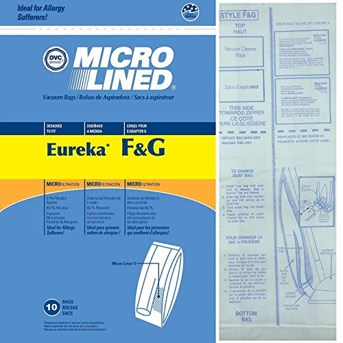 10 Allergy Bags for Eureka Style F&G Vacuum Cleaner F G Sanitaire Commercial
