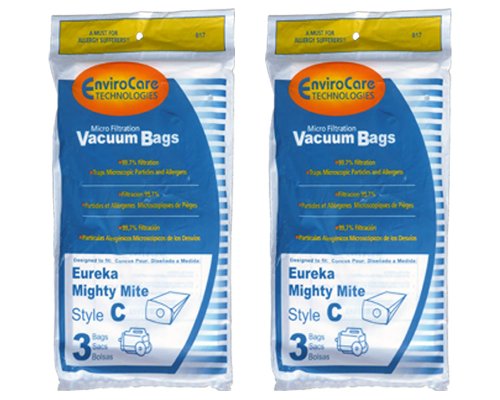 6 Eureka C Allergy Mighty Might canister Vacuum Bags, White Westinghouse, Floorshow Cleaner, Home Cleaning Systm, Commercial Vacuum Cleaners, 52318-12, 57697-12 Filteraire, 54921-10, 54021-10, VIP 9020, 3015B , 3035A, B, C, 3020BE,S3191B , S3191E