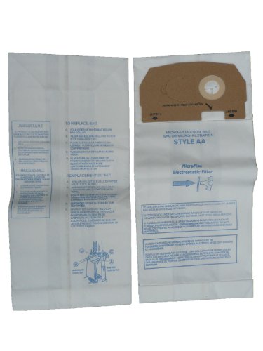 60 Eureka Allergy Micro Lined Hepa Upright Victory Style AA Bags, Series, Sanitaire, Powerline, Self-Propelled, Canada Vacuum Cleaners, 58623, 58236A-12, 58236A-12 (Filteraire), 54926A-10