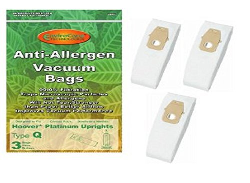 Hoover Type Q Upright Platinum Allergen Paper Bag 3 PK Generic # A890