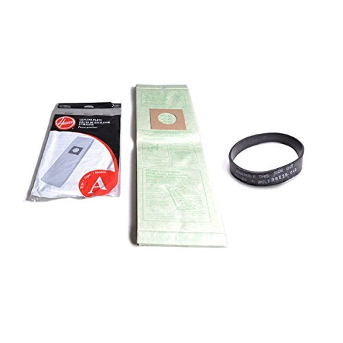 Hoover Top Fill Upright Vacuum 3pk Paper Bags With 1 Flat Belt Models C1411930, C1412900, C1413930, C1414900, C1498, C1498020, C1499, C1499020