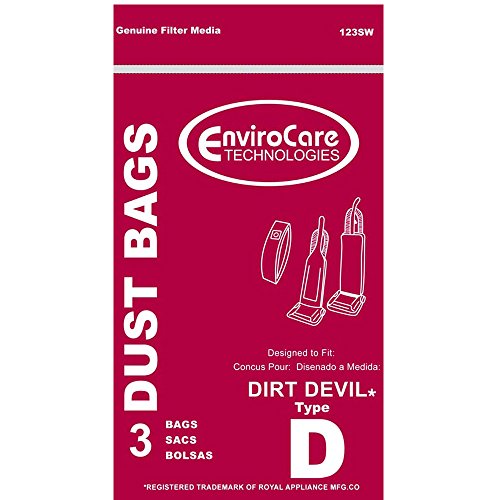 Dirt Devil Type D Vacuum Bags - Generic - 3 pack