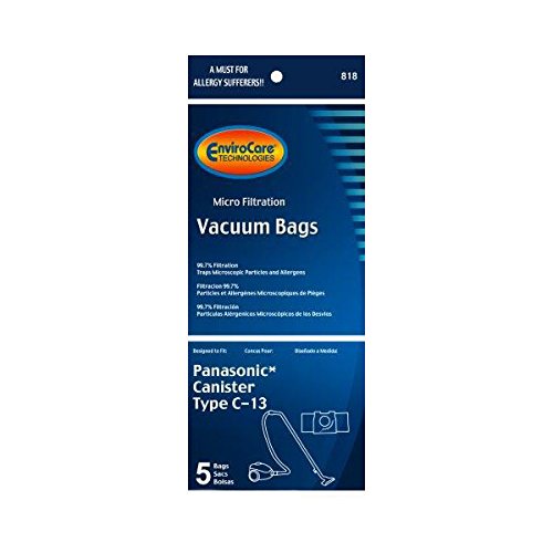 Panasonic Type C-13, MC-3900, AMC-S5EP Canister Vacuum Cleaner 5 Pk Paper Bags # 818