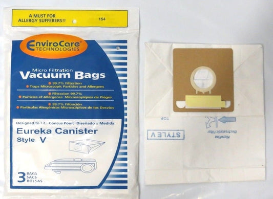 Eurkea Style V Vacuum Vac Bags Micro Lined Allergen 52358B-6 Express 154 Enviro [18 Bags]