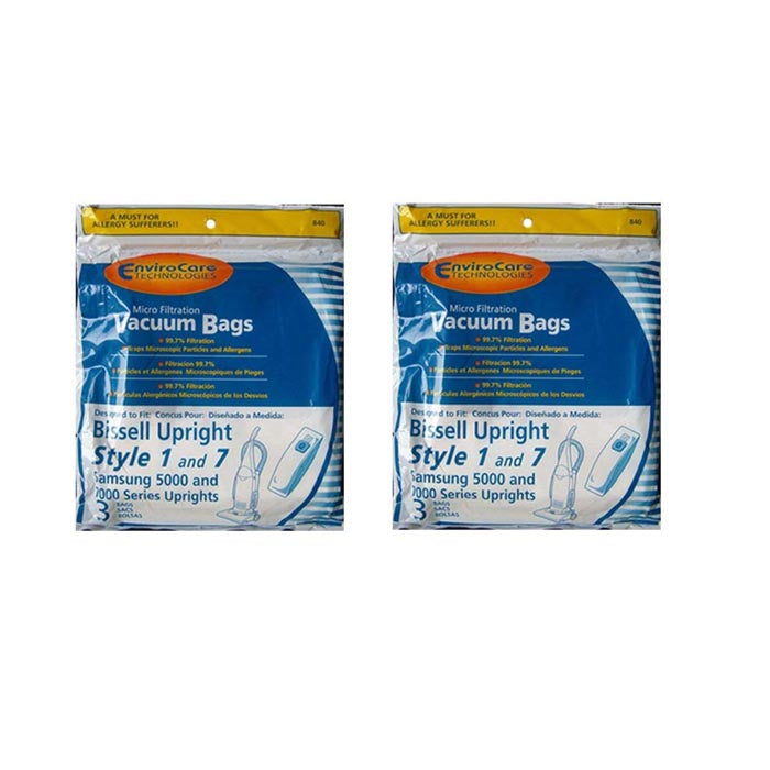 (2) Style 1/7 Paper Bags For Bissell Vacuum Cleaner (2Pack Of 6) # 840