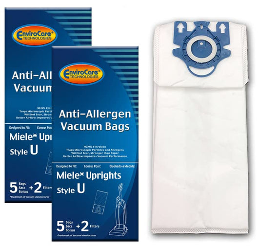 EnviroCare Replacement Allergen Vacuum Bags for Miele Upright Style U 10 bags and 4 Filters